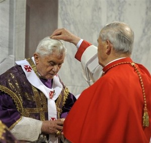 Pope gets ashes from Cardinal Tomko.jpg